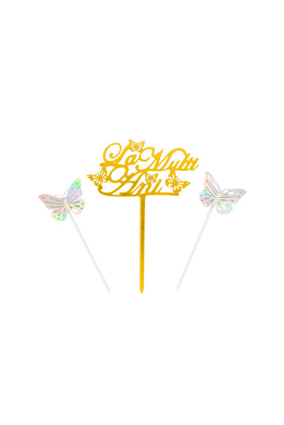 Gift Design Διακοσμητικό τούρτας γενεθλίων με πεταλούδες