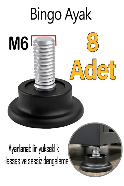 GLASWEN 8 τεμάχια Bingo Ball Joint Feet με μπουλόνια M6 6 mm Μαύρο προφίλ πόδ...