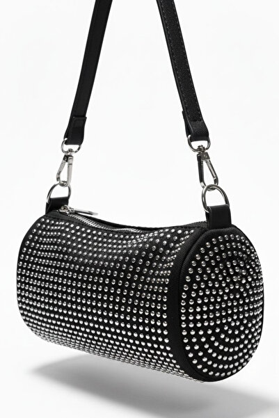 TOFİSA Γυναικεία τσάντα μαύρη με πούλιες - 28201-ΜΑΥΡΗ