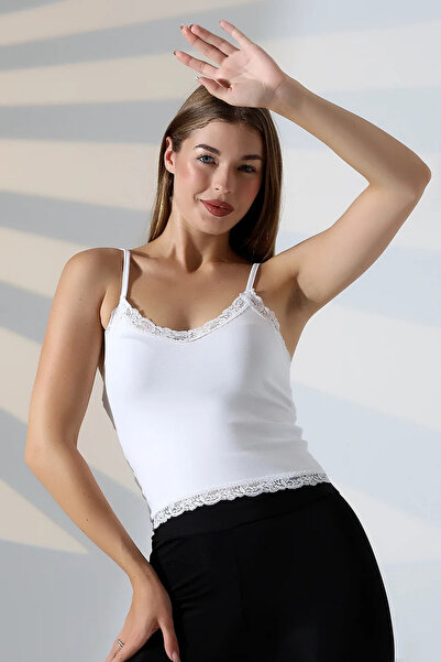 ubmbutik Women's Lace Athlete Undershirt Ribbed Cotton Lycra Flexible Stylish...