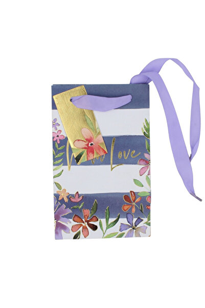 Eurowrap Clairefontaine P Τσάντα Δώρου Άρωμα Μπλε Ρίγες & Λουλούδια