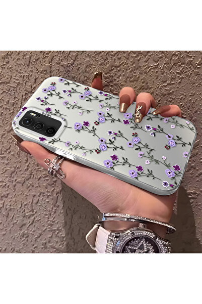 ARTISHELL Oppo A55 4G Uyumlu Tam ekran mor çiçekli darbeye dayanıklı koruyucu...