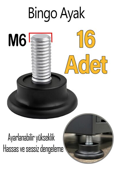 GLASWEN 16 τεμάχια Bingo Rotil Foot Feet με μπουλόνια M6 6 mm Μαύρο προφίλ πό...