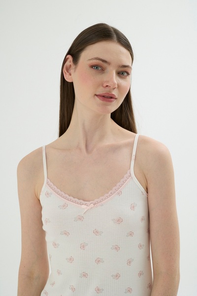 Sevim 17804 Women's Thin Strap Short Nightgown