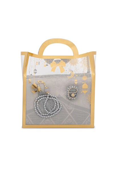 Hayrat Neşriyat Χαλάκι προσευχής από σενίλ + Ροζάριο + Σετ δώρου με χάντρες γ...