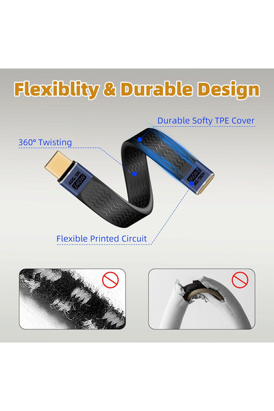 LivX USB4 Type-C Uzatma Kablosu 40Gbps 240W 8K@60Hz 15cm – PD Hızlı Şarj TCU
