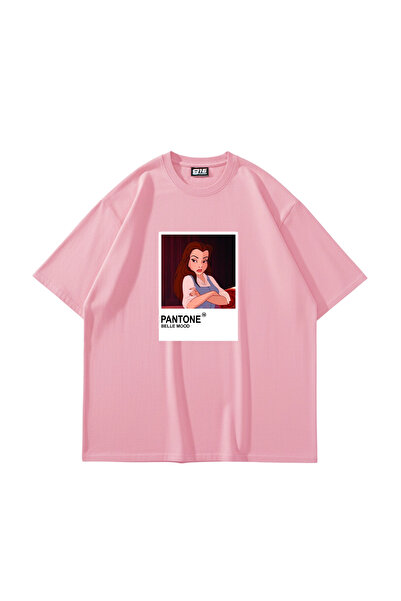 Bak Moda Belle Mood με τύπωμα oversized Ουνισέξ Ροζ Μπλουζάκι