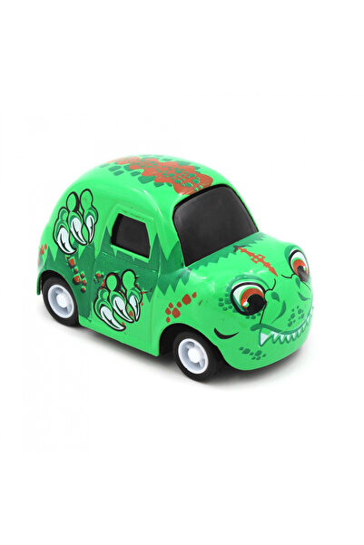 Deluxebase Mașinuță de jucărie dinozaur verde cu mecanism pull-back