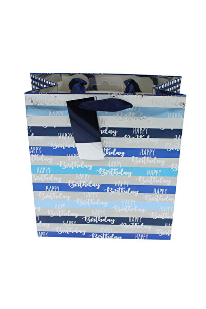 Eurowrap Χάρτινη τσάντα δώρου M ανδρική με ρίγες