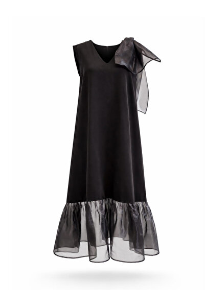 Harera Rochie ușoară, versatilă, elegantă, cu volan din organza și accesoriu ...