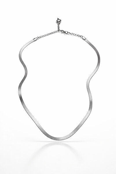 serelya Steel Silver Color 45 cm Italian Chain Model Women's Necklace