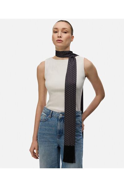 İpekyol Püsküllü puantiye desen fular