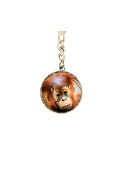Deluxebase Breloc din oțel inoxidabil cu imagine de animal - Orangutan