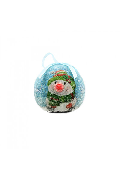 Gift Design Μπλε διακοσμητική σφαίρα - Χιονάνθρωπος - Ας χιονίσει