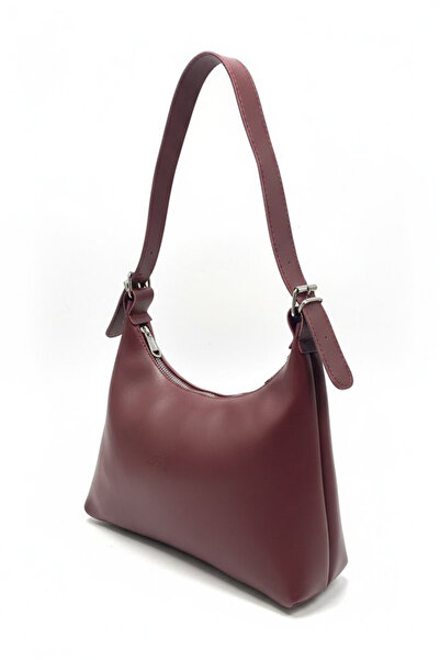 TOFİSA Γυναικεία τσάντα ώμου από συνθετικό δέρμα σε μπορντό χρώμα - 28170-BORDO
