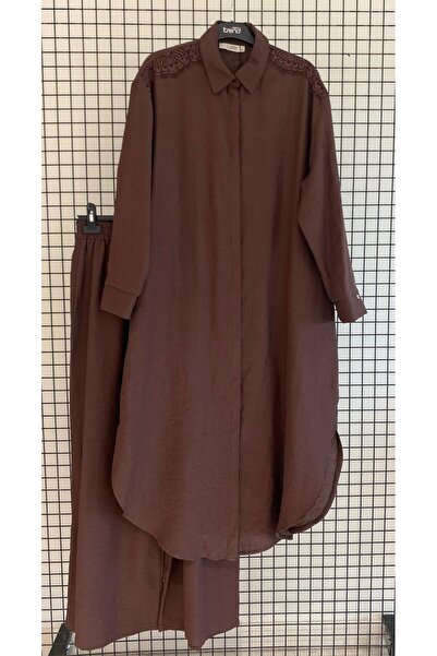 Armine Μοντέρνο Σετ Δύο Τεμαχίων από Λινό Ύφασμα με Κεντήματα στους Ώμους και...