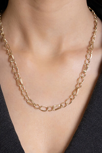 Bayar Gold 14 Ayar Altın Light Oval Halka Hollow Kolye