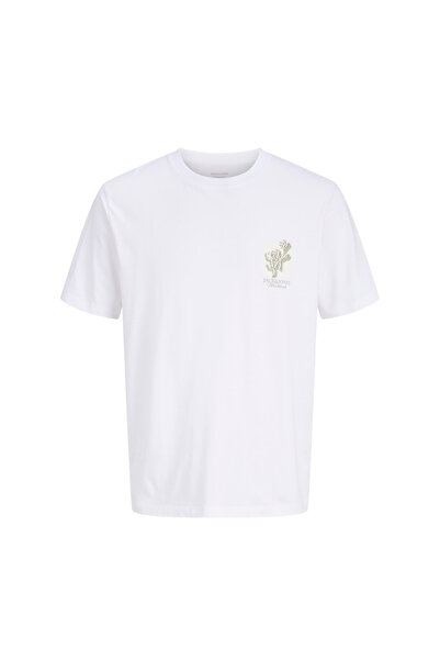 Jack & Jones Montauk Chestie Erkek Beyaz Tişört (12297889-BW)