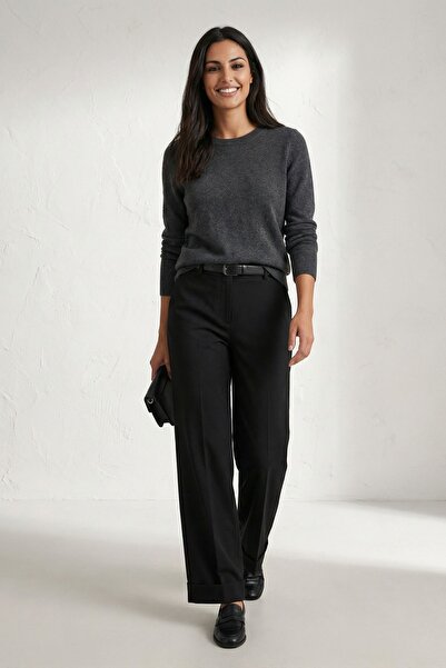 Hiccup MY FASHION Παντελόνι με καμπύλες στη μέση και πιέτες στα μπατζάκια