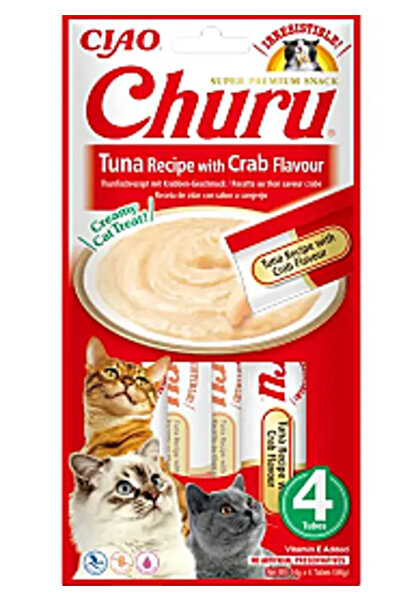 churu Recompensă Cremoasă cu Ton și Crab Churu, 4 x 14g