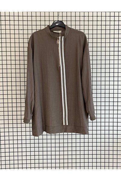 Armine Καλοκαιρινό τουνίκ από ύφασμα ρεγιόν φράουλας με λεπτομέρεια ρίγες και...