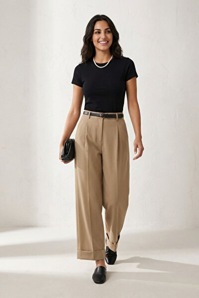 Hiccup MY FASHION Παντελόνι με καμπύλες στη μέση και πιέτες στα μπατζάκια