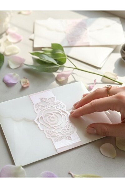 Armada Σετ 30 Ροζ Πούδρα Πενταλένιες Κορδέλες Πρόσκλησης (Ζώνες Φακέλων) - Δι...