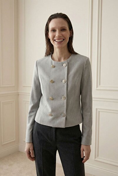 Hiccup My Fashion Custom Made Short Buttoned Tweed Jacket