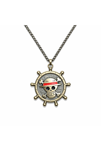 FG KONNİCHİWA One Piece Monkey D. Luffy Kolyesi luffy şapka ve korsan kurukaf...