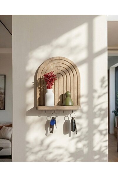 ÖZDAL Falez Bohem Dekoratif Duvar Rafı Anahtarlık Dekoratif Anahtar Askısı Du...