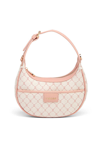 Tergan Cream Textile Women's Shoulder Bag - S26Y1Twc0716-V7N