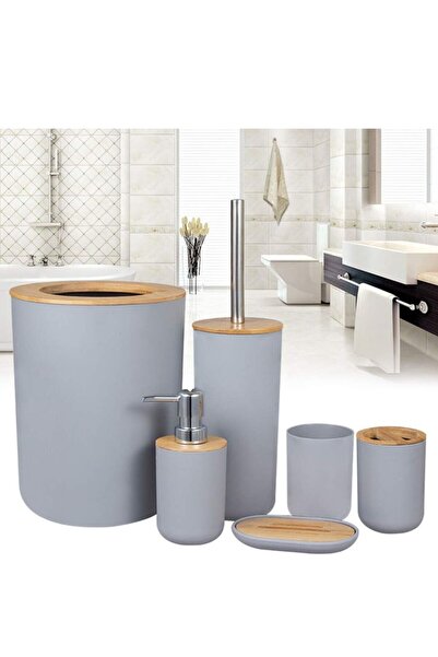 Arabest 6-Piece Plastic Bathroom Accessories Set,Soap Dispenser,Toothbrush Ho...