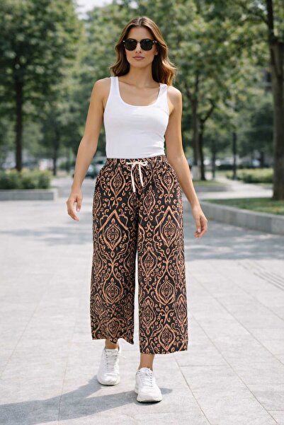 ECK MODA Γυναικείο λινό ύφασμα Νέας Σεζόν Άνετο Παντελόνι Χαλαρής Γραμμής με ...