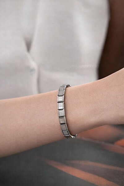 ByBest Beauty Stainless Steel Silver Color Steel Chain Bracelet Square Link W...