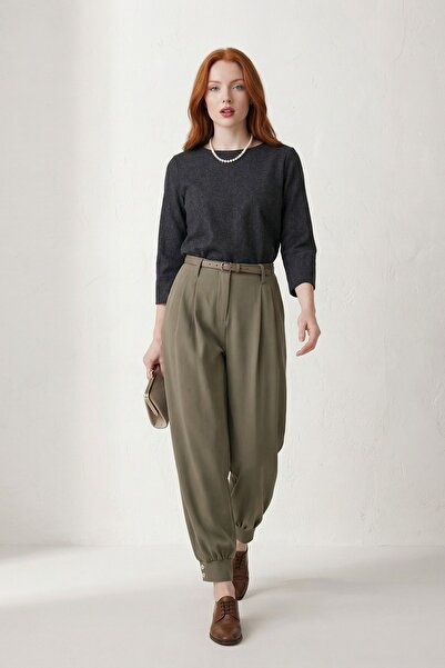 Hiccup My Fashion Belted Buttoned Leg Pants