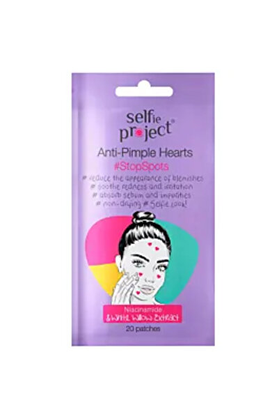 Selfie Project Plasturi anti-acnee Stop Spots Hearts, 20 bucăți