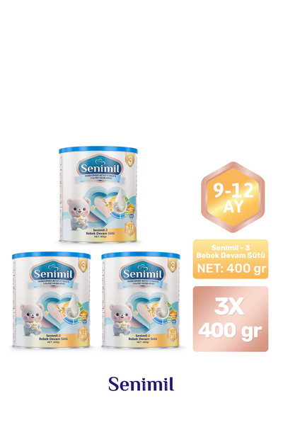 SENİMİL Senimil-3 Bebek Devam Sütü 400 Gr (9-12 AY) 3 Lü Avantaj Paketi