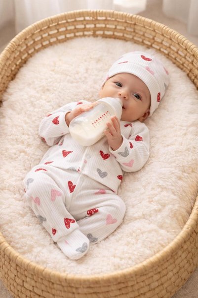 BYS BABY FASHION 3-Piece Fabric Newborn Baby Girl - Boy Bodysuit Set Seasonal 0-3 Months