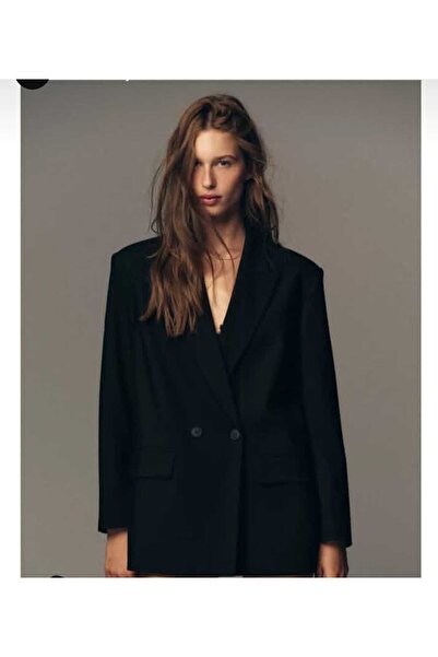 neslihansarıca ceket , blazer ceket oversize tam kalıp ceket siyah ceket