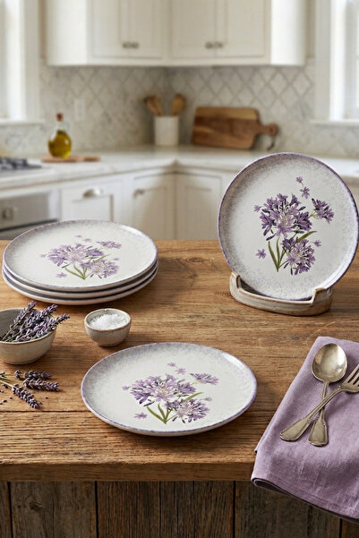 Keramika Blue Lily Cake Plate 22 cm 6 Pieces