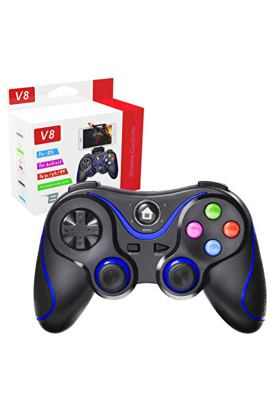 Techsuit Controler wireless (V8) - Bluetooth V4.0, 2.4G, 400mAh - Albastru, u...