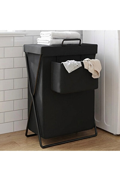 Destello ®   Πτυσσόμενο Καλάθι Απλύτων, Υφασμάτινο και μεταλλικό, Μαύρο, 35 x...