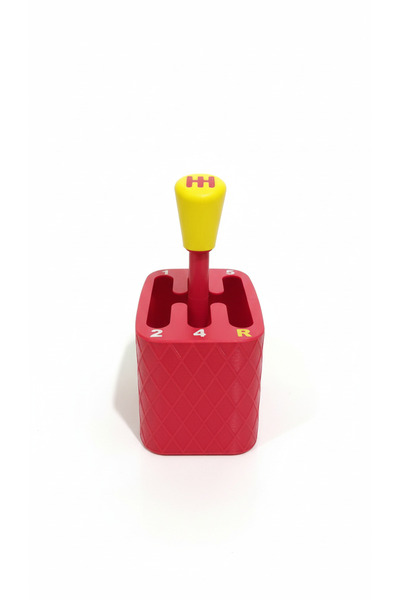 Plodna House Sarı Kırmızı Oyuncak Vites – Masaüstü Mini Vites Kolu (3D Baskı)