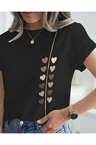 H&GHAMLEGİYİM Μπλουζάκι με στάμπα. Κοντομάνικο καλοκαιρινό & ανοιξιάτικο casu...