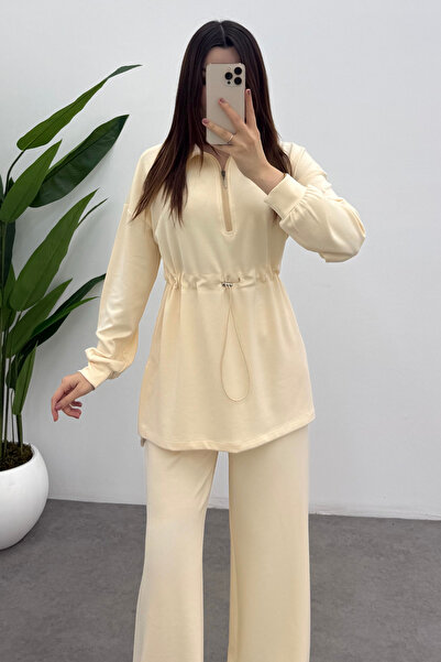 Bipantolon Γυναικείο σετ φόρμας Modal σε ανοιχτό πορτοκαλί χρώμα με ελαστική ...