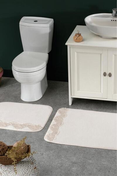 Çeyiz Diyarı Σετ Χαλάκια Olivia 2 τεμαχίων Εκρού