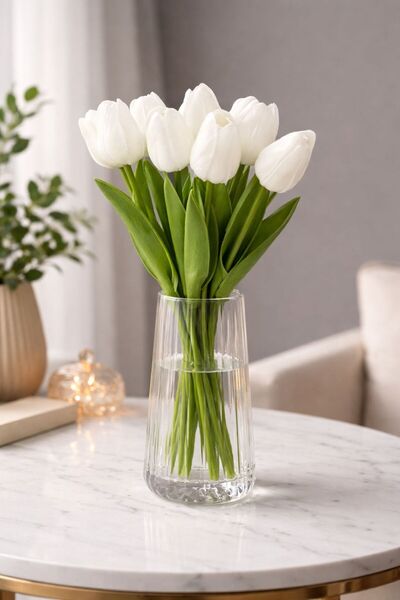 Eylül Flowers Yapay Çiçek Islak Lüks Lale 10'lu