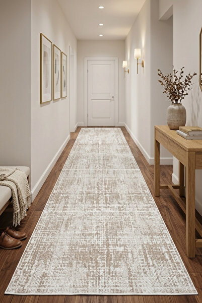 Bonny Home Koridor Halısı Kahve İnce Yıkanabilir Kaymaz Saçaksız Yolluk Jüt H...
