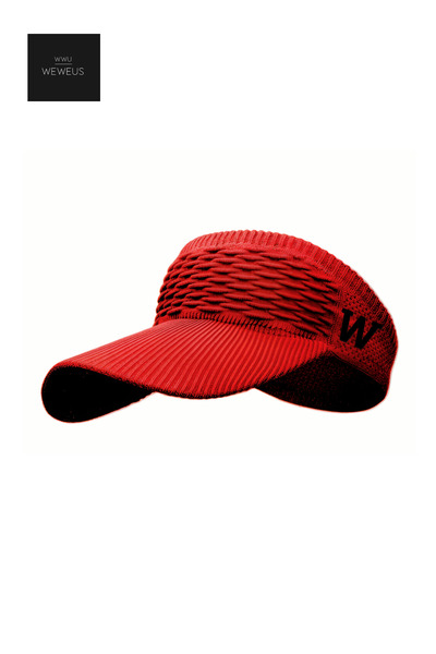 Weweus Women's Men's Red W Embroidered Uv Protected Tennis Golf Visor Summer Hat