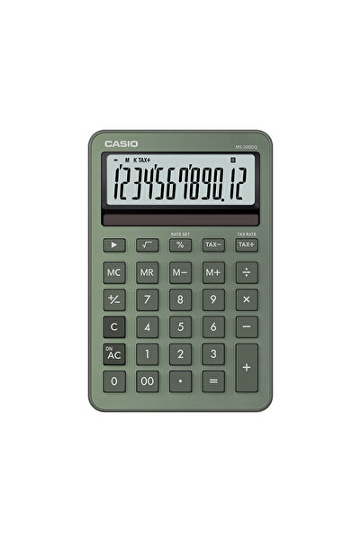 Casio Hesap Makinesi Masaüstü Yeşil MS-200DQ-GN-W-DP